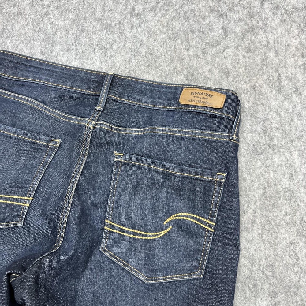 Signature Levi Strauss Jeans Women 10M Blue Modern Straight Stretch Denim Pants - Picture 11 of 16